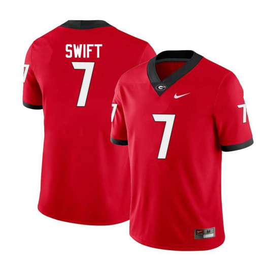 Red Georgia Bulldogs DAndre Swift Jersey 7