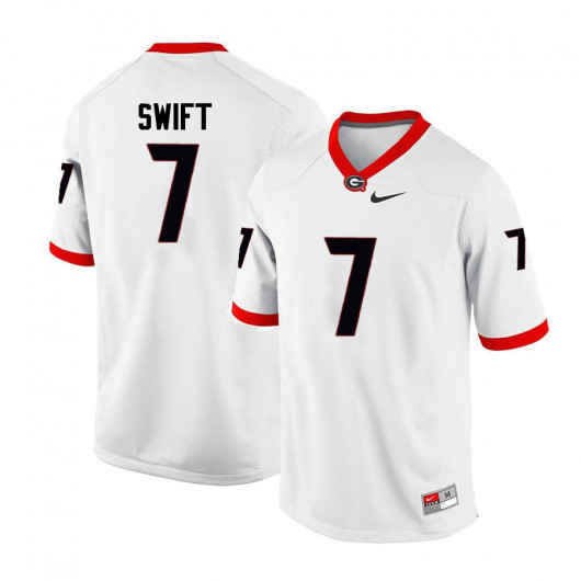 White Georgia Bulldogs DAndre Swift Jersey 7