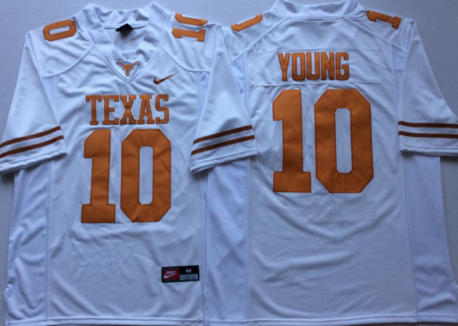 Texas Longhorns 10 Vince Young White NCAA Jersey