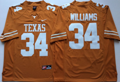 Texas Longhorns 34 Ricky Williams Orange NCAA Jersey