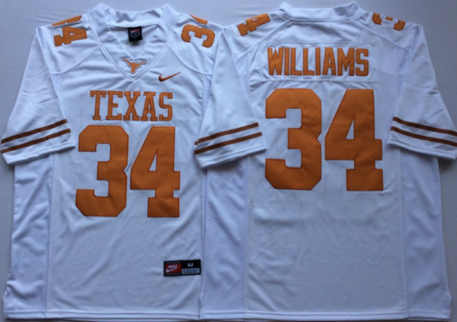 Texas Longhorns 34 Ricky Williams White NCAA Jersey