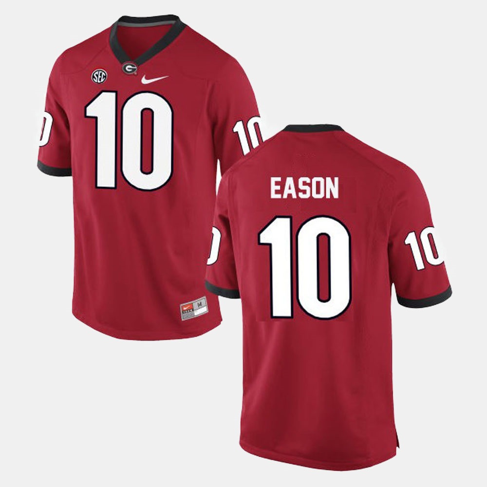 Georgia Bulldogs #10 Jacob Eason Football Red Jersey