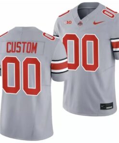 Custom Ohio State Buckeyes Jersey Name and Number Gray Football 2023