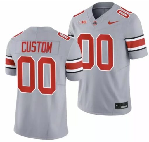 Custom Ohio State Buckeyes Jersey Name and Number Gray Football 2023