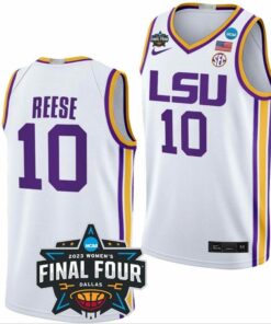 Men's Angel Reese Jersey LSU Tigers Basketball 2023 NCAA Final Four Garnet Whit