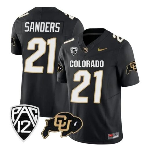 Men's Colorado Buffaloes Shilo Sanders Jersey #21 College Black