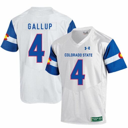 Men's Colorado State Rams #4 Michael Gallup Football NCAA Jersey White