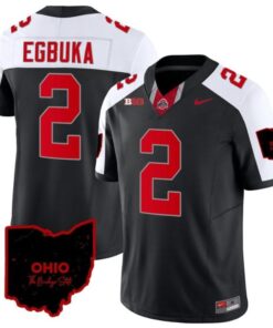 Men's Emeka Egbuka Jersey #2 Ohio State Buckeyes Vapor Limited Ohio Patch Black