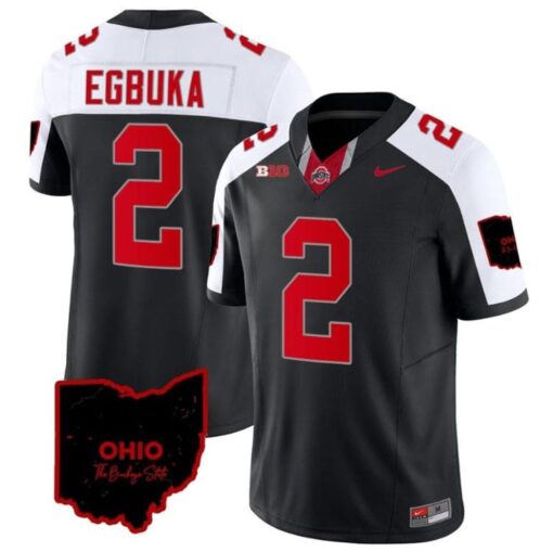 Men's Emeka Egbuka Jersey #2 Ohio State Buckeyes Vapor Limited Ohio Patch Black