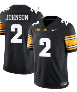 Men's Kaleb Johnson Jersey #2 Iowa Hawkeyes CollegeBlack