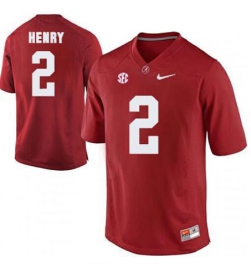 Men's Alabama Crimson Tide #2 Derrick Henry Color Stitched Jersey Red