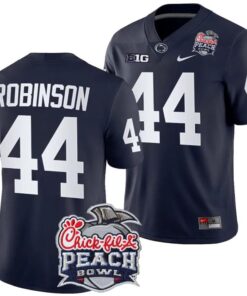 Men's Chop Robinson Jersey #44 Penn State Peach Bowl Patch 2024 College Navy