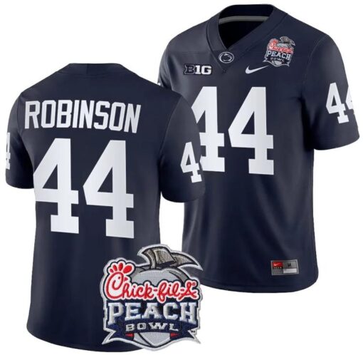 Men's Chop Robinson Jersey #44 Penn State Peach Bowl Patch 2024 College Navy