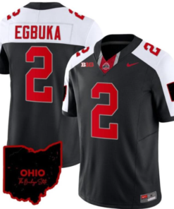 Men's Emeka Egbuka Jersey #2 Ohio State Buckeyes Vapor Limited Ohio Patch Black