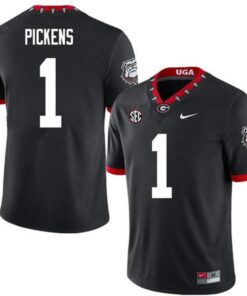 Men's Georgia Bulldogs George Pickens Jersey #1 College Game Black Alternative