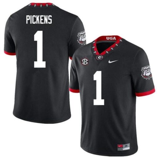 Men's Georgia Bulldogs George Pickens Jersey #1 College Game Black Alternative