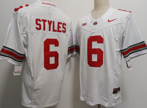 Men's Ohio State Buckeyes #6 Sonny Styles White FUSE College Football Jersey