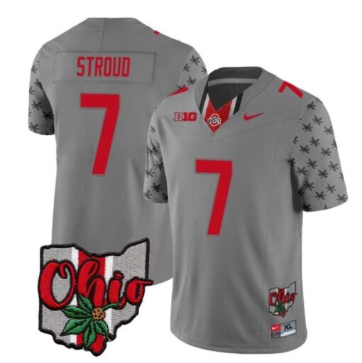 Men's Ohio State Buckeyes CJ Stroud Jersey #7 Alternate 2023 Gray