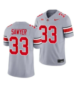 Ohio State Buckeyes Jack Sawyer Jersey #33 College Football Game Gray